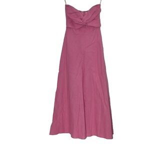 Petal + Pup Dress Womens 2 Pink Linen Blend Bandeaux Top Fit & Flare Maxi